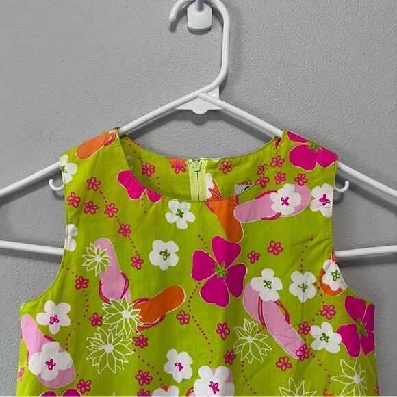 Lilly Pulitzer Floral Flip Flop Shift Dress Size 5 - Picture 2 of 5